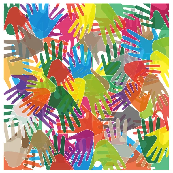 Abstrakte farbige Hände — Stockvektor