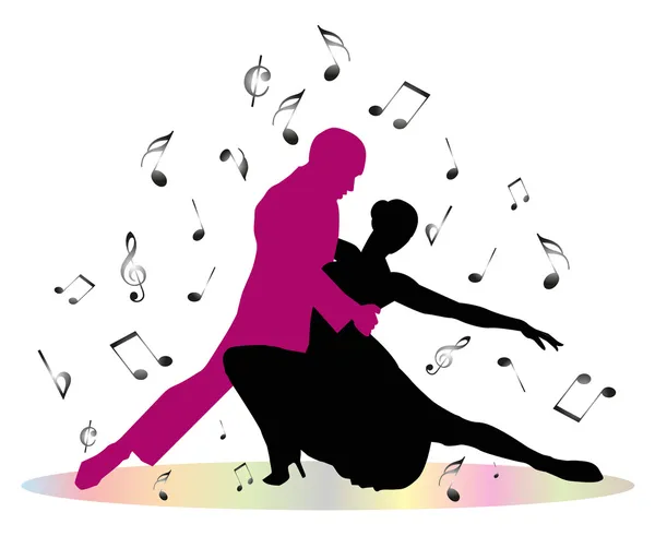 Bailarines de tango — Vector de stock