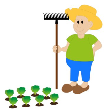 dirgen ile çiftçi bahçesini görünüyor