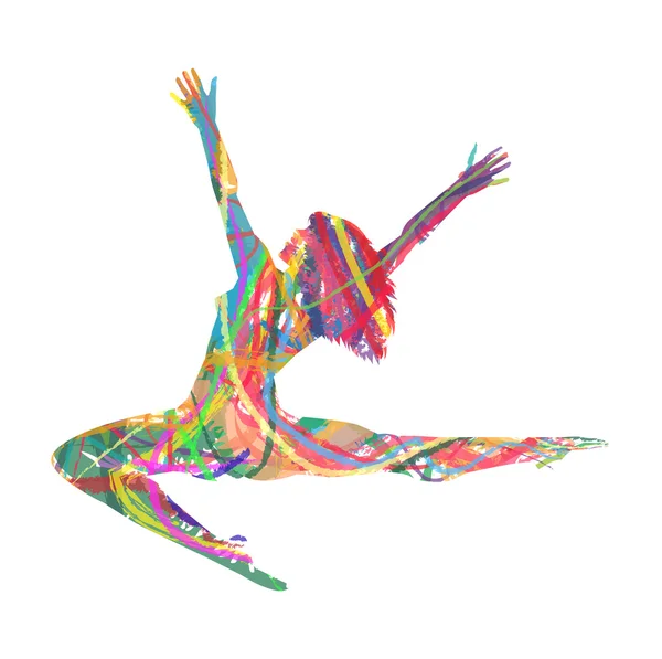 Abstracte dansende meisje — Stockvector