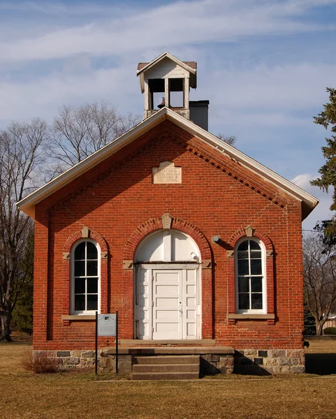 One room schoolhouse front view — Stock Photo, Image