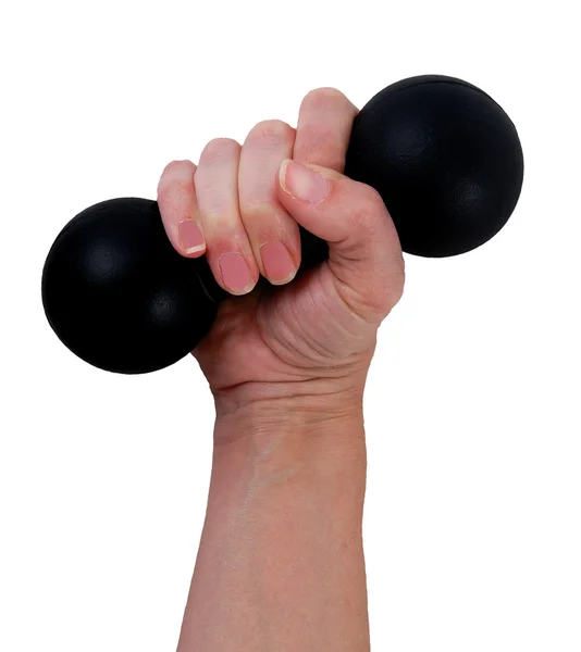 Woman's hand lifting weight isolated — Stock Photo, Image