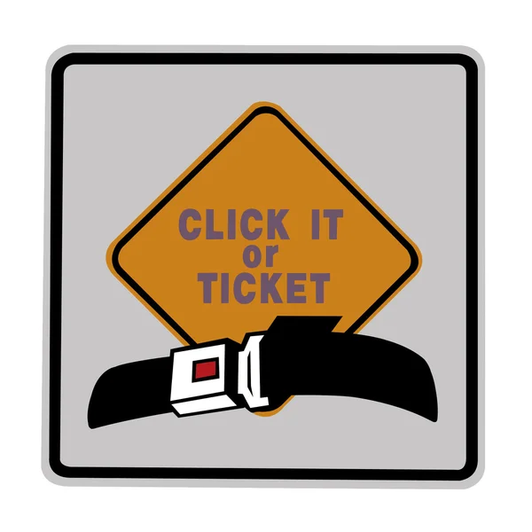 Znak drogowy - kliknij lub bilet — Zdjęcie stockowe
