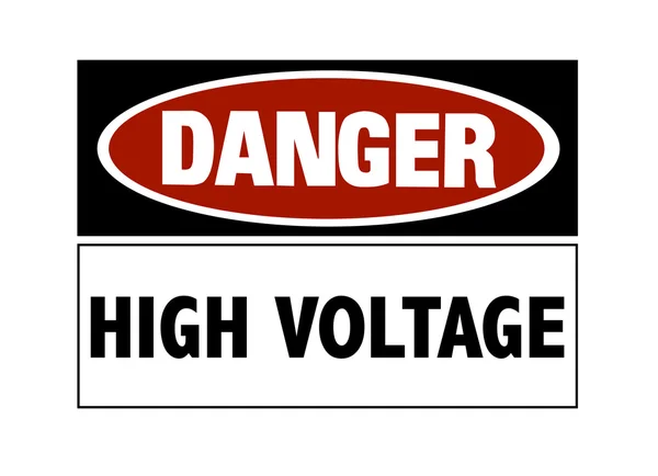 Danger sign - high voltage — Stock Photo, Image