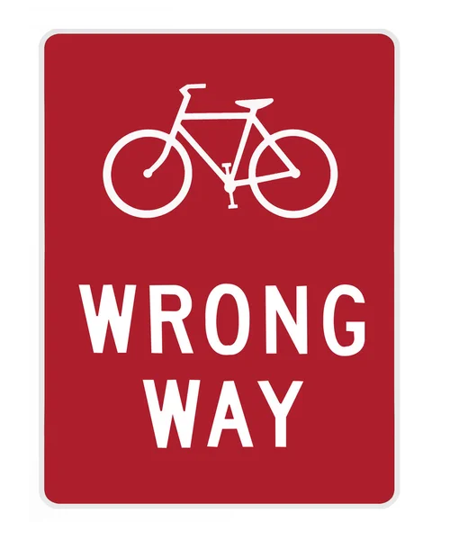 Road sign - bike wrong way — Stock Photo, Image