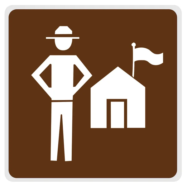 Road sign - ranger station — Stock Photo, Image