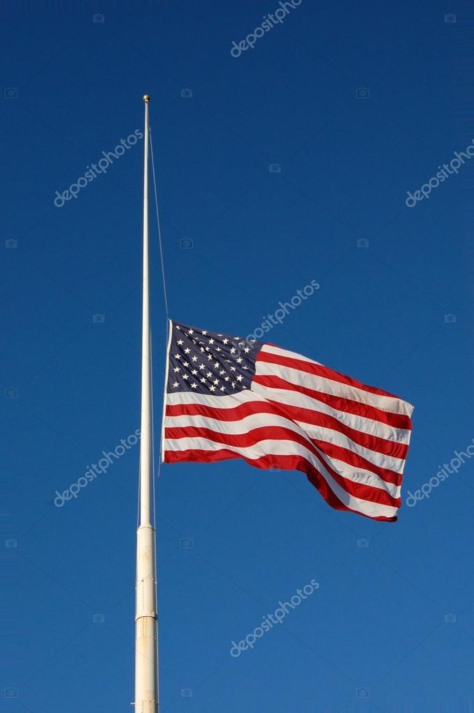 American flag at half mast Stock Photo by ©smontgom65 12051615