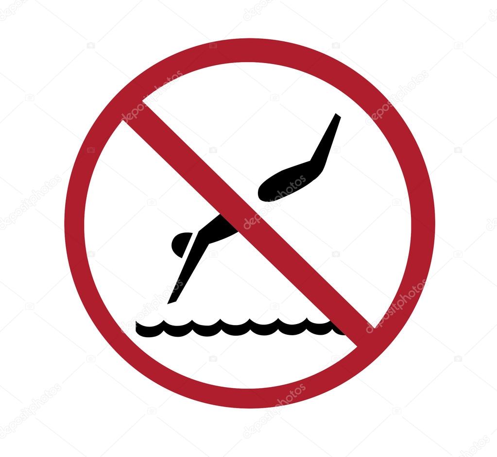 Sign - no diving with paths