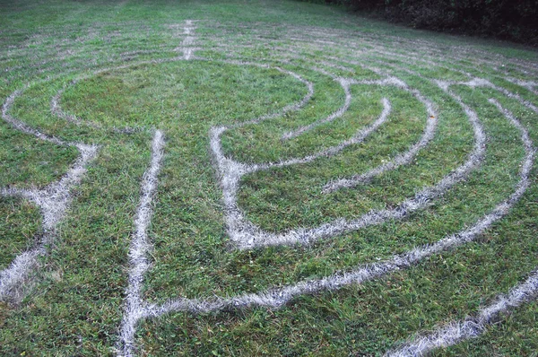 Labyrinth on grass — Stock Photo, Image