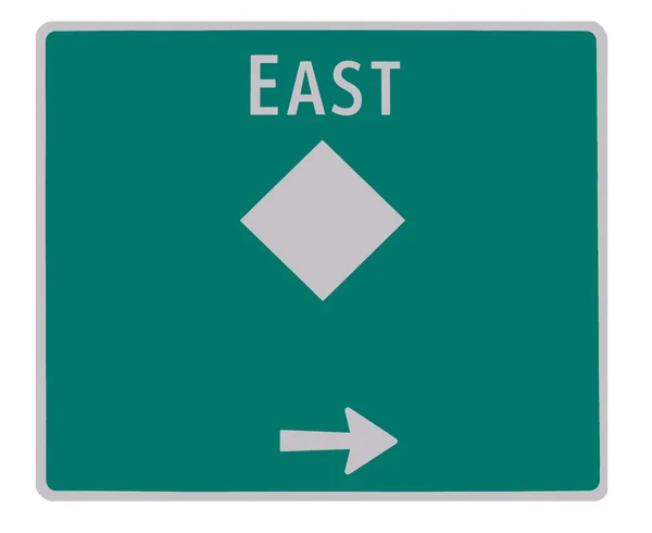 Yol işareti doğuya — Stok fotoğraf