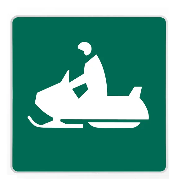 Verkeersbord - snowmobiler groen — Stockfoto