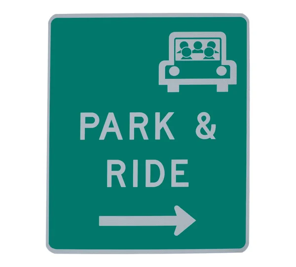 Sinal de estrada - Park & Ride, isolado — Fotografia de Stock