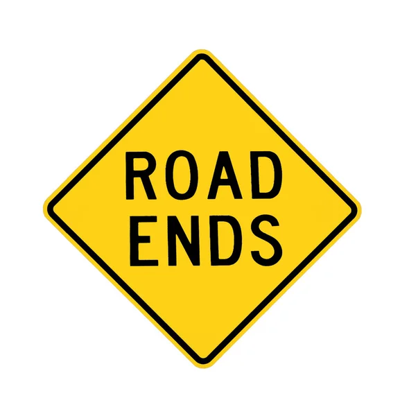 Road sign - road ends — Stock Photo, Image