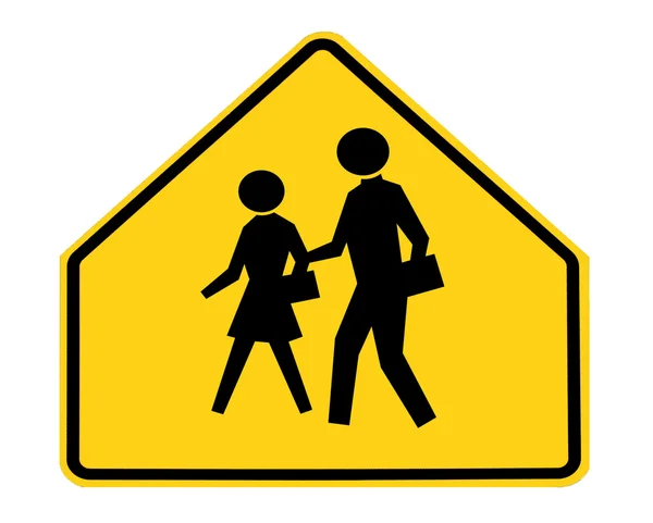 Road sign - school crossing — Stock Photo, Image