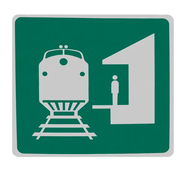 Road sign - train station, isolated — Stock Photo, Image