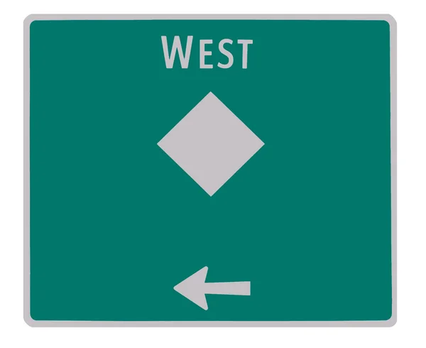 Zachód znak drogowy — Zdjęcie stockowe