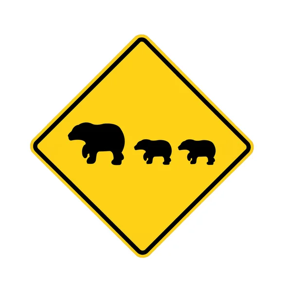 Sinal de estrada - passagem de ursos — Fotografia de Stock