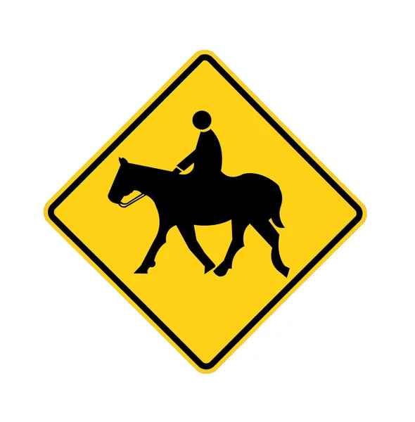 Road sign - horseback rider — Stock Photo, Image