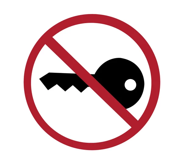 Sign - no key, turn off engine — Stock Photo, Image