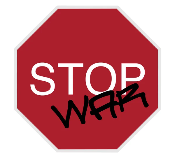 Stop sign - stop war — Stock Photo, Image