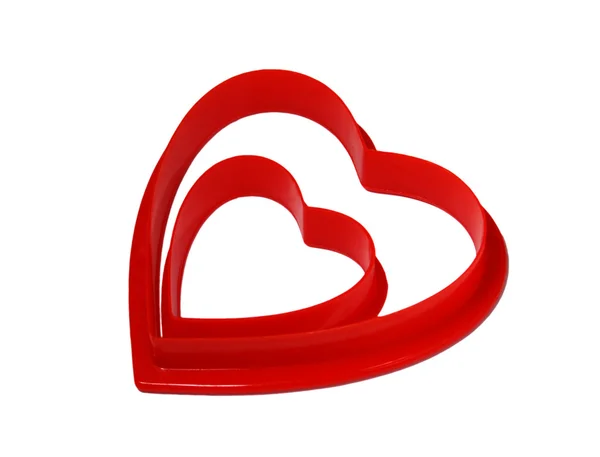 Valentine 2 hjärtan häckande i varandra med yttre väg — Stockfoto