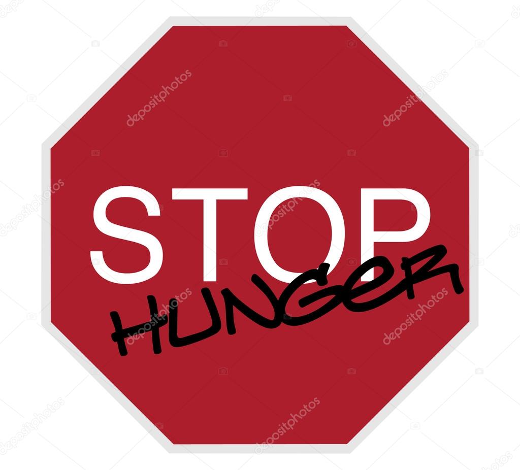 Stop sign - stop hunger