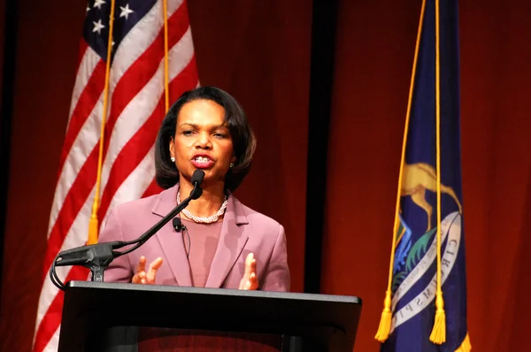 Buitenlandse zaken Condoleezza rice aan michigan — Stockfoto