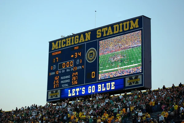 Scoreboard at end of Michigan vs. Michigan State game — Stock Photo, Image