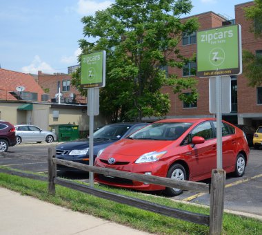Zipcar lot in Ann Arbor clipart