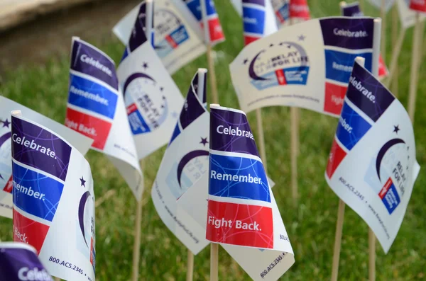 Flags at Relay for Life of Ann Arbor event — Stock Photo, Image