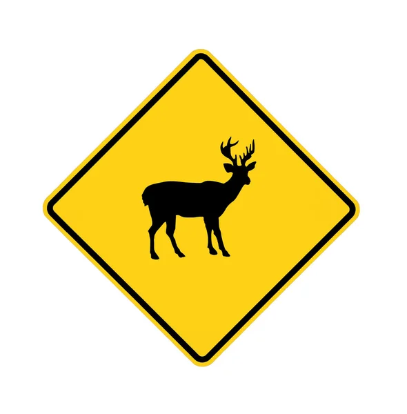 Road sign - deer crossing — Stock Photo, Image