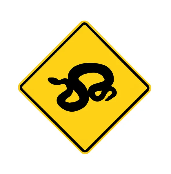 Cartello stradale - attraversamento del serpente — Foto Stock