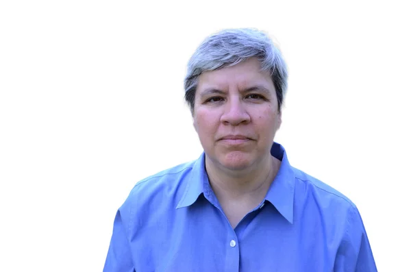 MIddle aged woman head shot isolated — Stock Photo, Image