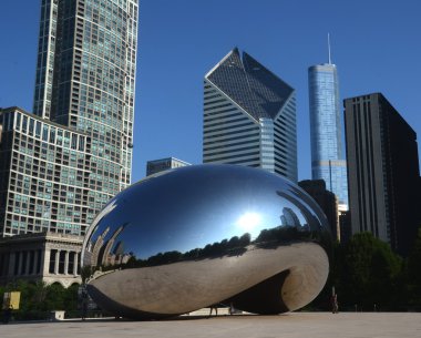 Cloud Gate, with Crain and Trump buildings clipart