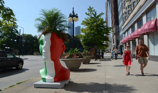 Italienisches Dorf pflanzt grüne Ideen Pflanzer, Innenstadt Chicago — Stockfoto