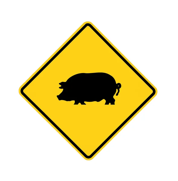 猪横过道路标志 — 图库照片
