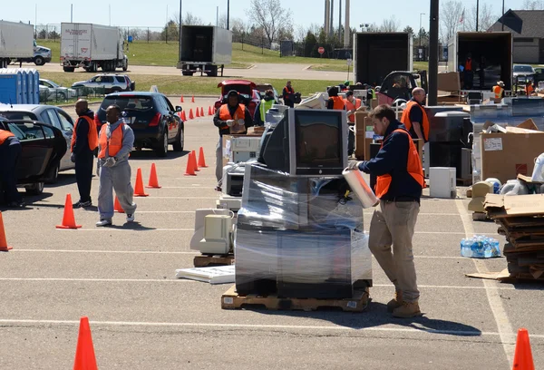 E-recycling event, Ann Arbor. MI — Stock Photo, Image