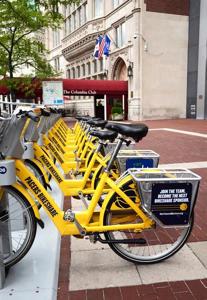 Bike Share Indianapolis long view — Stock Photo, Image