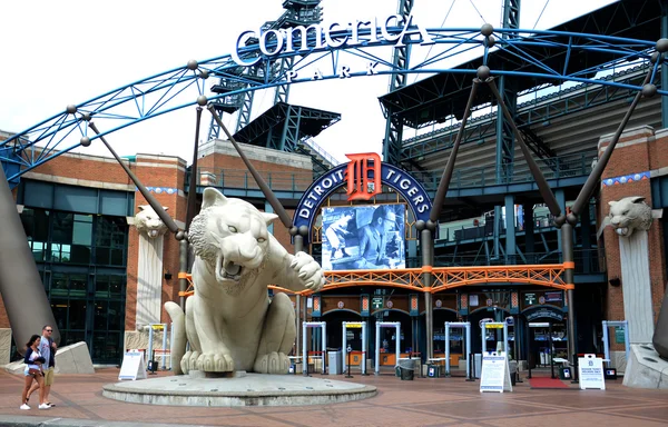 Voorste ingang van Comerica park — Stockfoto