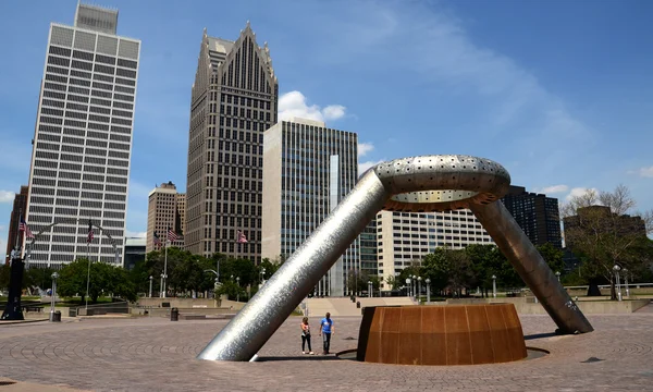 Horace E. Dodge e Son Memorial Fountain a Hart Plaza, Detroit — Foto Stock