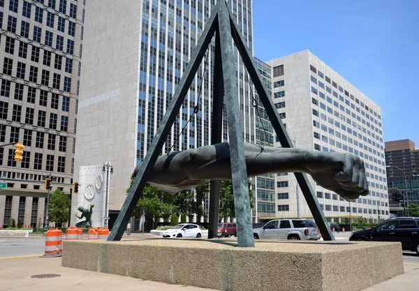 Joe louis memorial w detroit, mi — Zdjęcie stockowe