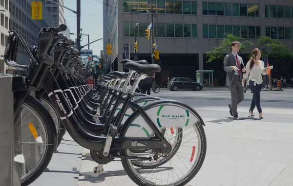 Bike Share Toronto sidewalk view — Stock Photo, Image