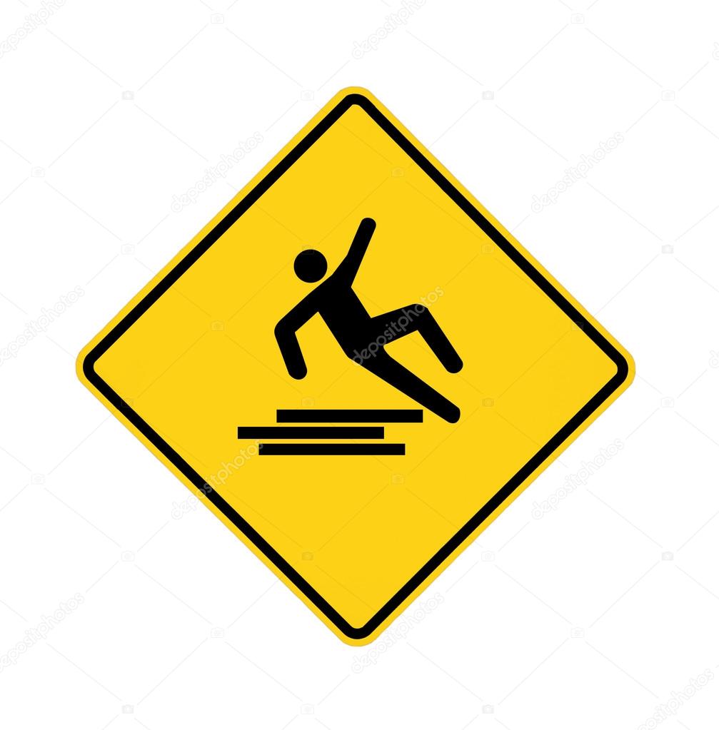road sign - slipping man