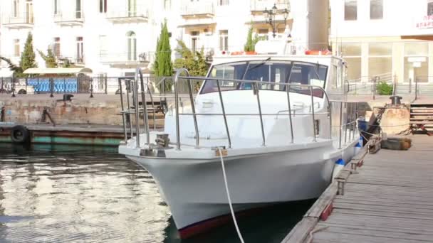 Yachts on the quay — Stock Video