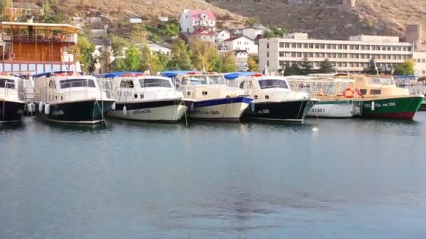 Yates en el muelle ktera — Vídeos de Stock