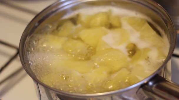 Kartoffeln in der Pfanne gekocht — Stockvideo