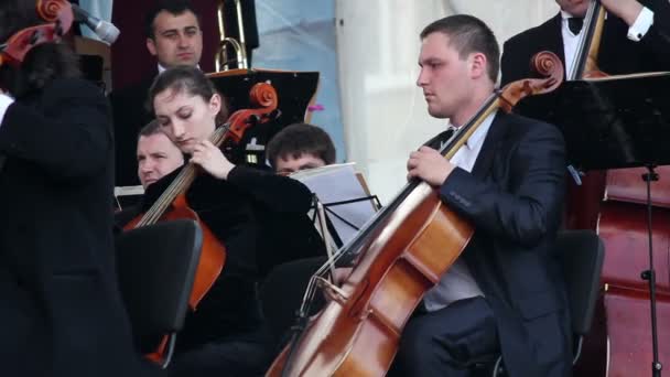 Orquesta en concierto — Vídeo de stock