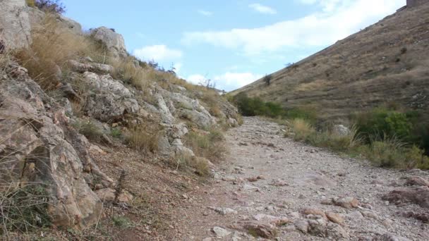 Sendero en las montañas — Vídeos de Stock