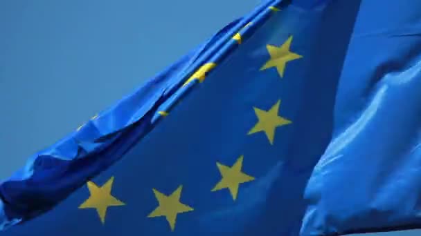 Vlajka Evropské unie — Stock video