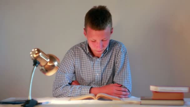 Jongen studeren — Stockvideo